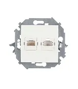 Розетка компьютерная/ телефонная Simon 15 встраиваемая белая RJ11/ RJ45 (1591590-030) Розетка компьютерная/ телефонная Simon 15 встраиваемая белая RJ11/ RJ45 (1591590-030)