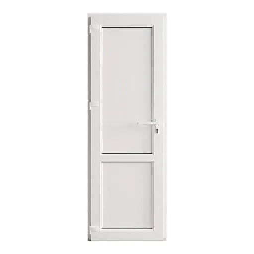 Металлопластиковая дверь VEKA 2050х600 мм алюминиевый порог белая правая глухая Металлопластиковая дверь VEKA 2050х600 мм алюминиевый порог белая правая глухая
