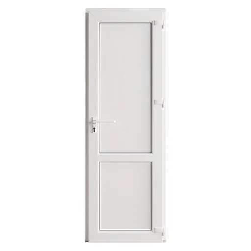 Металлопластиковая дверь VEKA 2050х600 мм алюминиевый порог белая левая глухая Металлопластиковая дверь VEKA 2050х600 мм алюминиевый порог белая левая глухая