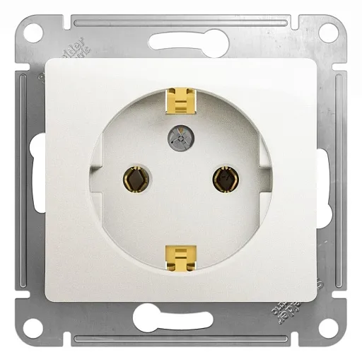 Розетка Systeme Electric Glossa встраиваемая перламутр с заземлением (GSL000643) Розетка Systeme Electric Glossa встраиваемая перламутр с заземлением (GSL000643)