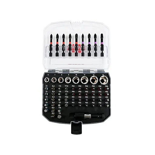 Набор бит КМ PH/PZ/TORX/HEX 25/50 мм с магнитным держателем (63 шт.) (1158350)
