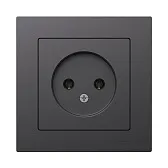 Розетка Systeme Electric AtlasDesign встраиваемая базальт без заземления (ATN001440)