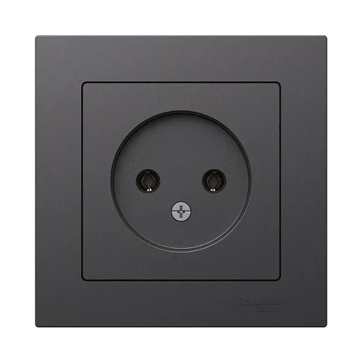 Розетка Systeme Electric AtlasDesign встраиваемая базальт без заземления (ATN001440)
