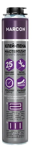 Клей-пена для пенополистирола Мастерплит 750 мл Клей-пена для пенополистирола Мастерплит 750 мл