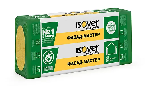Утеплитель Изовер Фасад-Мастер 50x600x1000 мм 2,4 кв. м Утеплитель Изовер Фасад-Мастер 50x600x1000 мм 2,4 кв. м