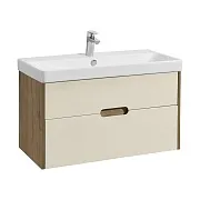 Тумба под раковину Aquaton Оливия 90 см подвесная бежевая/дуб веллингтон (1A254401OLVG0)