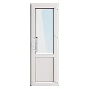Металлопластиковая дверь VEKA 2050х800 мм алюминиевый порог белая правая стеклопакет