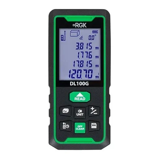 Дальномер лазерный RGK DL100G 100 м зеленый луч с угломером (778190)