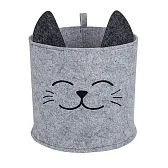 Корзина для хранения игрушек Funny Котик 240х240х220 мм складная светло-серая