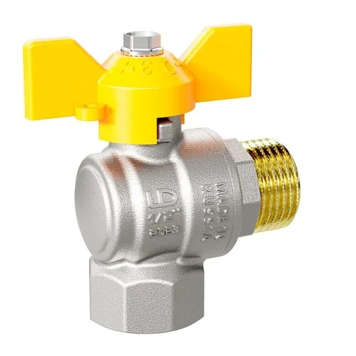 Кран шаровой газовый LD Pride 1 ВР(г) х 1 НР(ш) бабочка (LD 47.254.25)