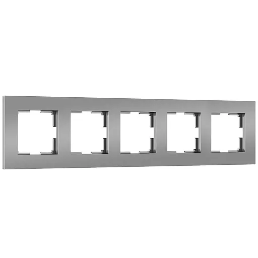 Рамка Werkel Slab пятиместная серебро софт (a067789)