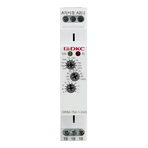 Реле времени DKC Mitra 240 В 16 А тип AC/DC (DRM-TM-1-240) Реле времени DKC Mitra 240 В 16 А тип AC/DC (DRM-TM-1-240)