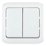 Выключатель Legrand Quteo двухклавишный накладной серый (782332)