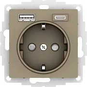 Розетка USB Systeme Electric AtlasDesign встраиваемая шампань USB-A/ Type-C (ATN000532) Розетка USB Systeme Electric AtlasDesign встраиваемая шампань USB-A/ Type-C (ATN000532)