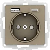 Розетка USB Systeme Electric AtlasDesign встраиваемая шампань USB-A/ Type-C (ATN000532) Розетка USB Systeme Electric AtlasDesign встраиваемая шампань USB-A/ Type-C (ATN000532)