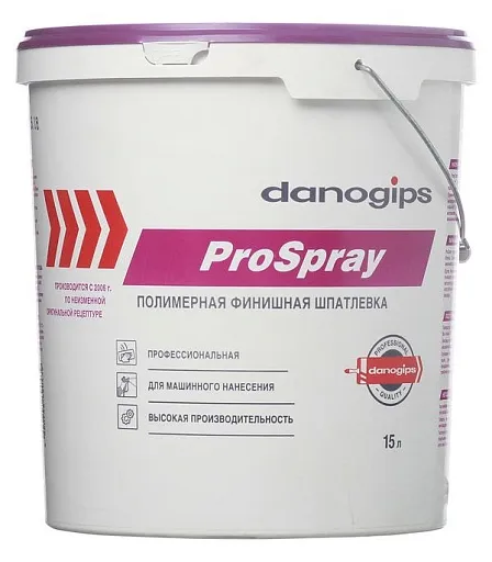 Шпатлевка Danogips Pro Spray полимерная 15 л/25 кг Шпатлевка Danogips Pro Spray полимерная 15 л/25 кг