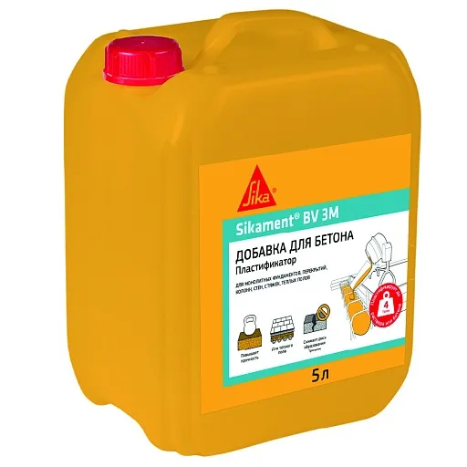 Добавка пластификатор для бетонов и растворов Sika Sikament BV 3M 5 л Добавка пластификатор для бетонов и растворов Sika Sikament BV 3M 5 л