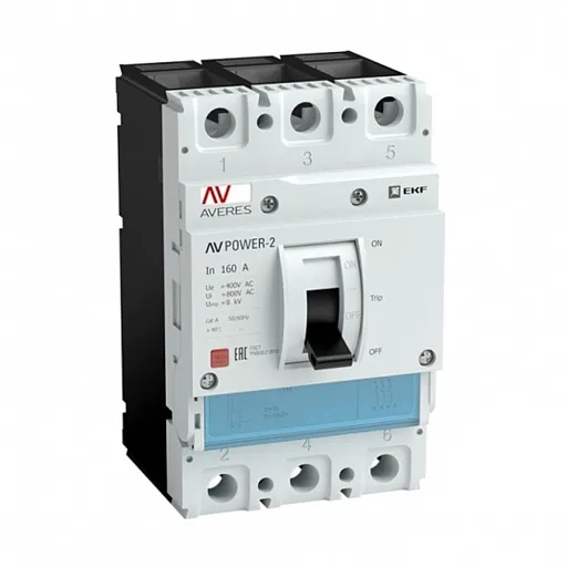 Автоматический выключатель в литом корпусе EKF Averes AV Power-1/3-TR 3P 160А 80 кА 400/690 В (mccb-13-160H-TR-av) Автоматический выключатель в литом корпусе EKF Averes AV Power-1/3-TR 3P 160А 80 кА 400/690 В (mccb-13-160H-TR-av)