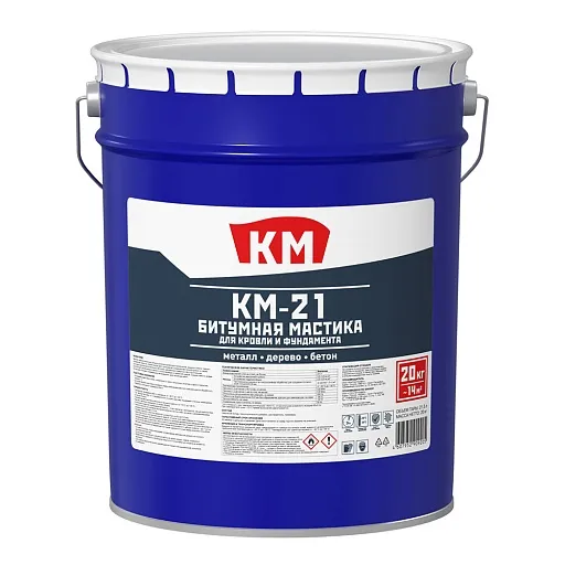 Мастика битумная для кровли и фундамента КМ-21 20 кг Мастика битумная для кровли и фундамента КМ-21 20 кг