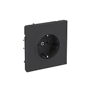 Розетка DKC Kant встраиваемая черный уголь с заземлением со шторками (7012003DIY)