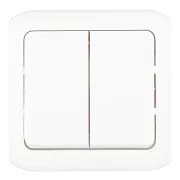 Выключатель Legrand Quteo двухклавишный накладной белый (782302)