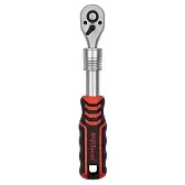 Ключ-трещотка телескопический AV Steel 1/4х190-255 мм 72 зубца с двухкомпонентной рукояткой