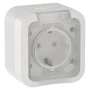 Розетка Tors TS320 накладная белая с крышкой (TS-R16-16-55-K01)