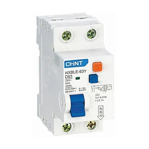 Автомат дифференциальный Chint NXBLE-63Y 63А 1P+N тип AC 30 мА 4,5 кА компактный (105548) Автомат дифференциальный Chint NXBLE-63Y 63А 1P+N тип AC 30 мА 4,5 кА компактный (105548)