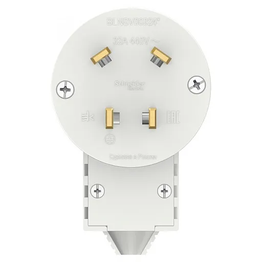 Вилка силовая прямая переносная Systeme Electric Blanca с заземлением 3Р+N 32 А 440 В IP20 белая (BLNSV003241) Вилка силовая прямая переносная Systeme Electric Blanca с заземлением 3Р+N 32 А 440 В IP20 белая (BLNSV003241)