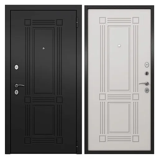 Дверь входная Mastino Home Eco правая букле графит - ларче белый 960х2050 мм