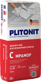 Клей для мраморной плитки Plitonit С Мрамор белый 25 кг