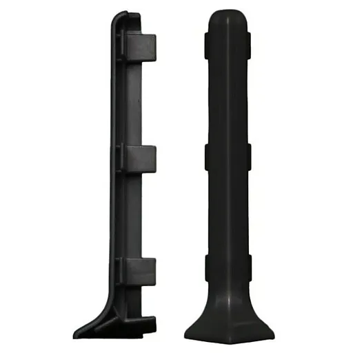 Угол наружный для алюминиевого плинтуса 80 мм черный (2 шт.)