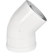Отвод коаксиальный Rommer d60/100 мм 45° комплект