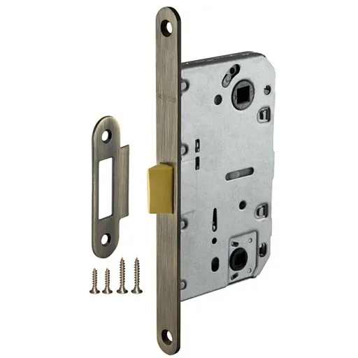 Замок врезной Fuaro PLASTP96WC-50 AB для межкомнатной двери под фиксатор бронза Замок врезной Fuaro PLASTP96WC-50 AB для межкомнатной двери под фиксатор бронза