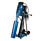 Дрель алмазного бурения сетевая Keos KS-350 Jset 3200 Вт двигатель и стойка с наклоном на роликах Дрель алмазного бурения сетевая Keos KS-350 Jset 3200 Вт двигатель и стойка с наклоном на роликах