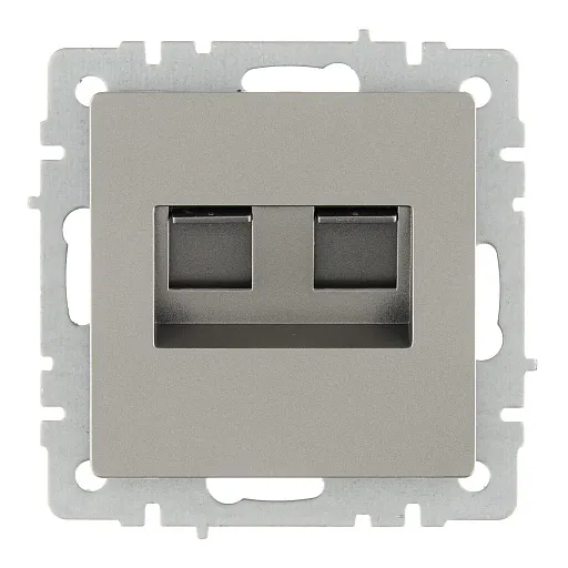 Розетка компьютерная IEK Brite встраиваемая сталь 2хRJ45 (BR-K20-1-K46) Розетка компьютерная IEK Brite встраиваемая сталь 2хRJ45 (BR-K20-1-K46)