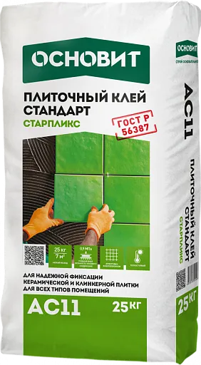 Клей для плитки Основит АС11 Старпликс универсальный 25 кг Клей для плитки Основит АС11 Старпликс универсальный 25 кг