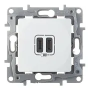 Розетка USB Legrand Etika встраиваемая белая 2хUSB Type-C (672235)