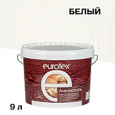Лак антисептик акриловый Eurotex Аквалазурь белый 9 л