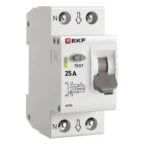 Устройство защиты от дугового пробоя EKF PROxima 25-pro 2P 25А 230 В на DIN-рейку (afdd-2-25-pro)