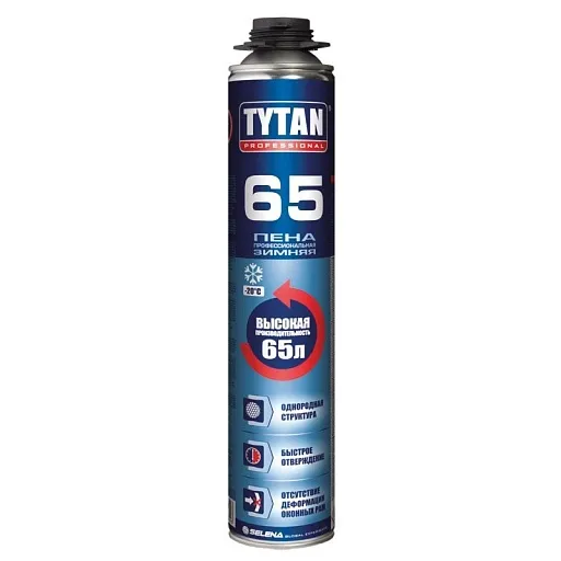 Пена монтажная Tytan 65 O2 профессиональная зимняя 750 мл Пена монтажная Tytan 65 O2 профессиональная зимняя 750 мл