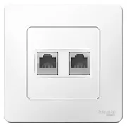 Розетка компьютерная Systeme Electric Blanca встраиваемая белая 2хRJ45 (BLNIS045451)