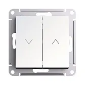Выключатель жалюзи Systeme Electric AtlasDesign двухклавишный встраиваемый жемчуг (ATN000419)