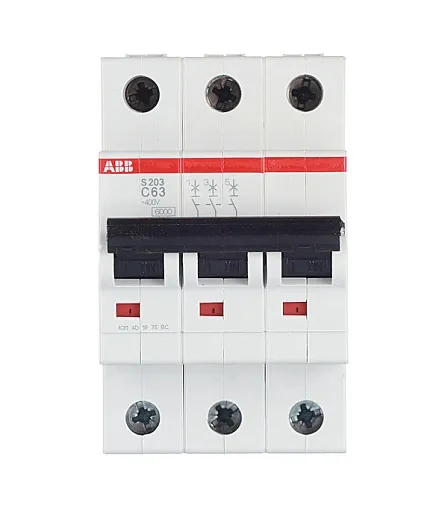 Автоматический выключатель модульный ABB S203 3P 63А тип C 6 кА 400 В (2CDS253001R0634)