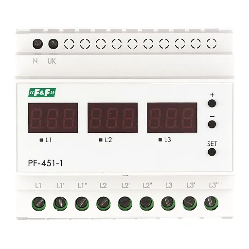 Переключатель фаз F&F PF-451-1 автоматический 63 А (EA04.005.005)