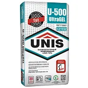Клей для плитки/ керамогранита/ камня Unis U-500 UltraGel высокоэластичный армированный серый класс C2 TE S2 20 кг Клей для плитки/ керамогранита/ камня Unis U-500 UltraGel высокоэластичный армированный серый класс C2 TE S2 20 кг