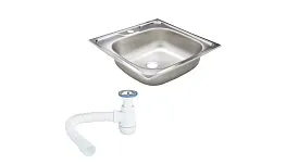 Мойка для кухни Ukinox Классика 48х48х14,5 см врезная с сифоном сталь (CLM480.480---4K OC/30980676)