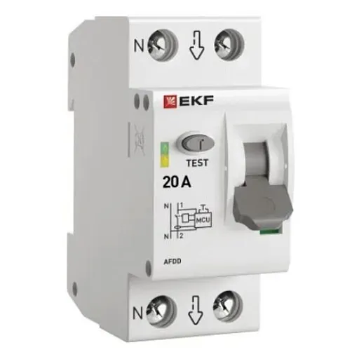 Устройство защиты от дугового пробоя EKF PROxima 20-pro 2P 20А 230 В на DIN-рейку (afdd-2-20-pro) Устройство защиты от дугового пробоя EKF PROxima 20-pro 2P 20А 230 В на DIN-рейку (afdd-2-20-pro)
