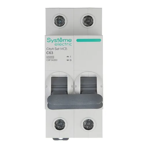 Автоматический выключатель модульный Systeme Electric City9 Set 2P 63А тип C 4,5 кА 230 В (C9F34263)