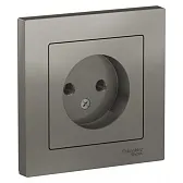 Розетка Systeme Electric AtlasDesign встраиваемая сталь без заземления (ATN000940)